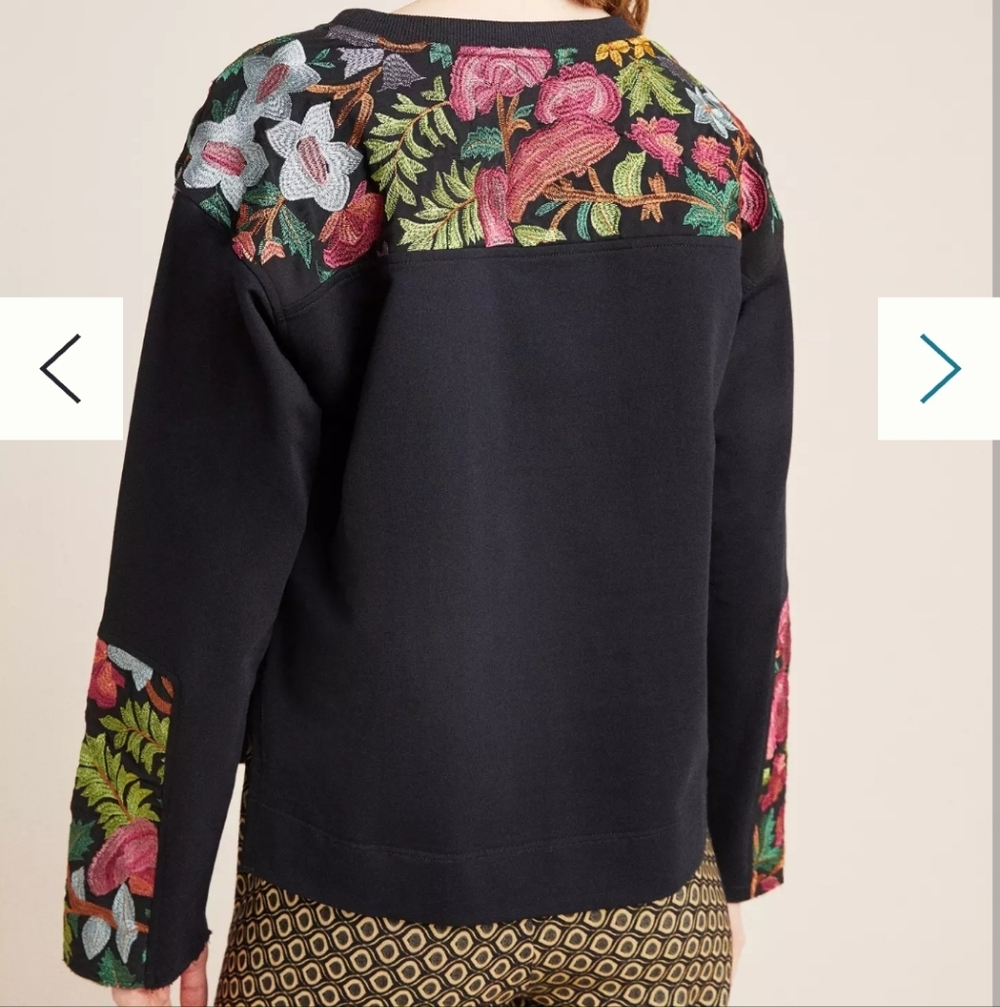 EUC Anthropologie Tiny Petites Embroidered Pheonix Shirt- XSP - Picture 2 of 12